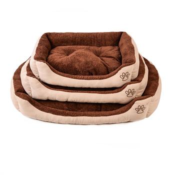 Durable Suede Fabric Pet Bed with Non-Slip Bottom