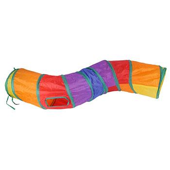 S-Shaped Folded Cat Play Tunnel Toy for Indoor Exercise